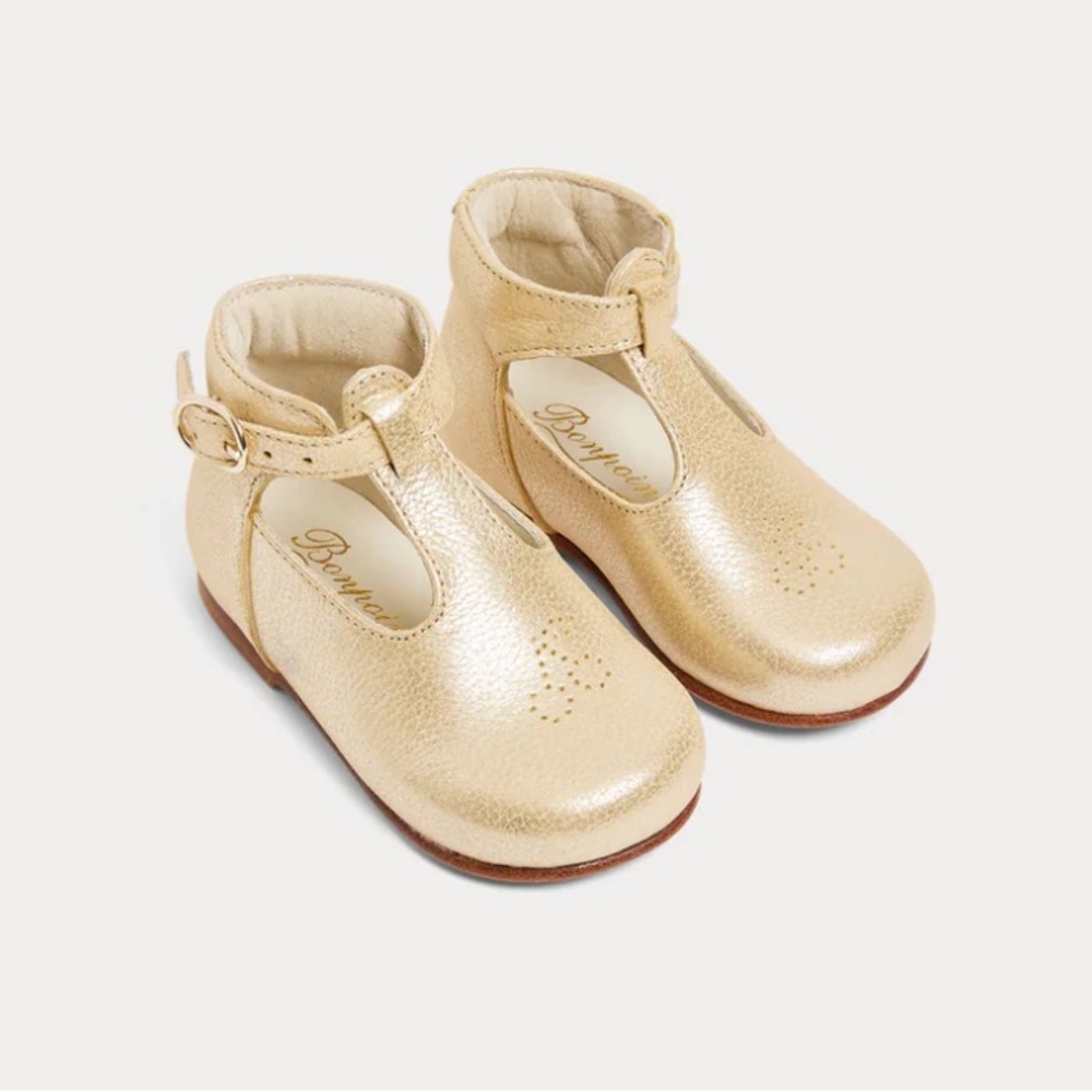 Bonpoint Gold Kids Dress Shoes